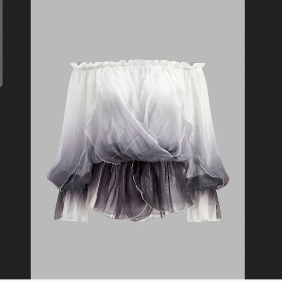 Elegant Off-Shoulder Ombre Top - Picture 1 of 2